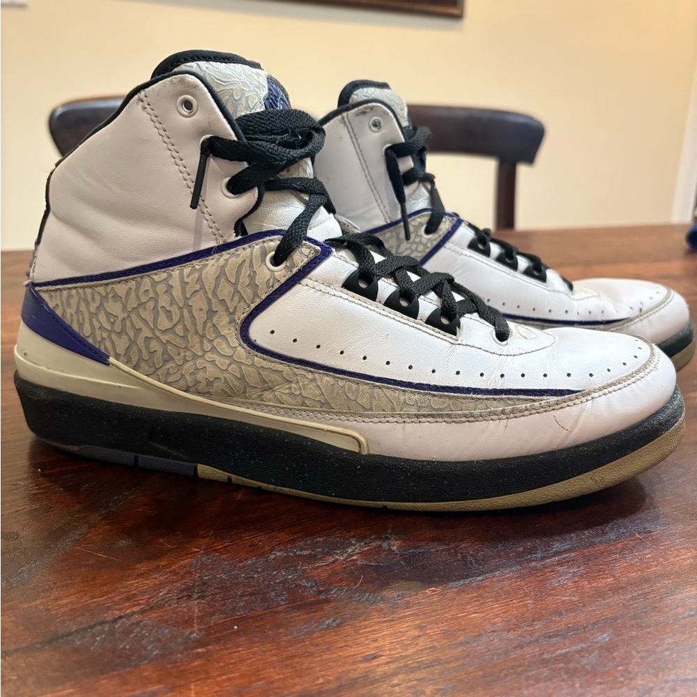 Air Jordan 2’s - Purple and White Sneakers with Black Accents